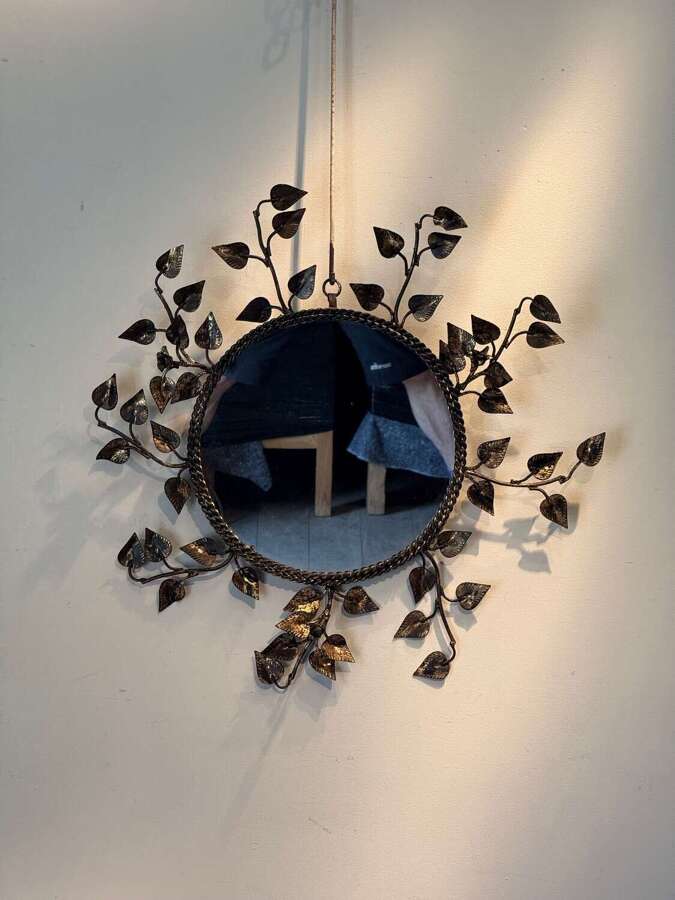 C1960 A Stylish Spanish Gilt Leaf Mirror