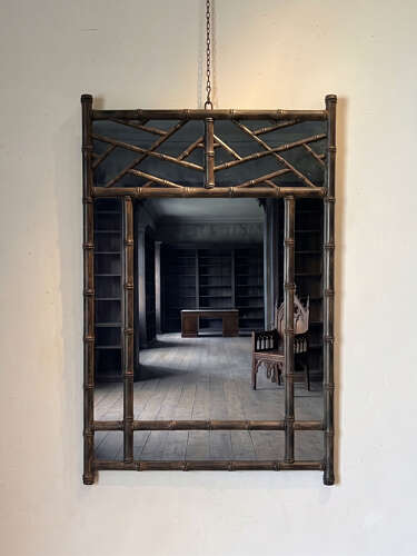 C1950 A French Faux Bamboo Mirror