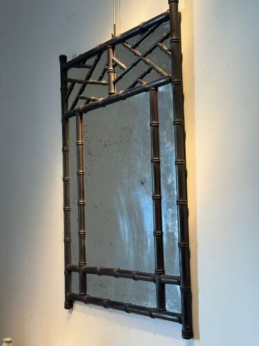 C1950 A French Faux Bamboo Mirror