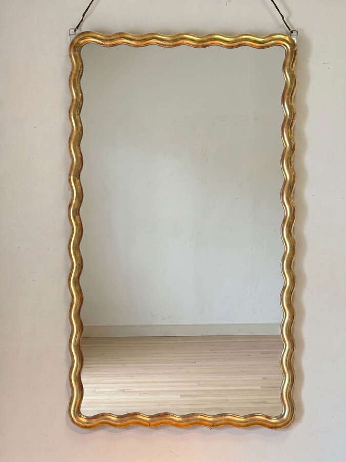 C1850 A Rare French Wiggly Gilt Framed Mirror