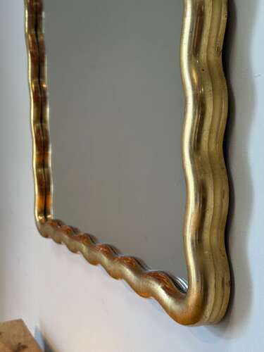 C1850 A Rare French Wiggly Gilt Framed Mirror