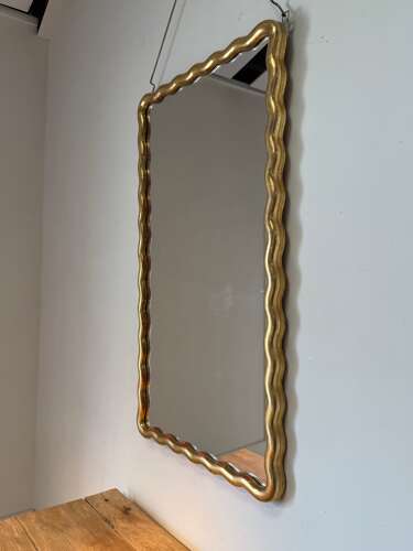 C1850 A Rare French Wiggly Gilt Framed Mirror