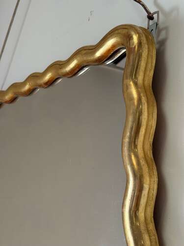 C1850 A Rare French Wiggly Gilt Framed Mirror