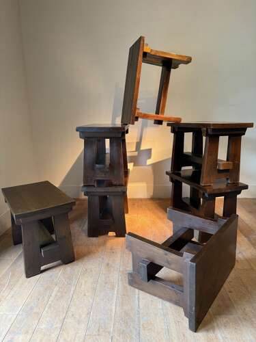 C1970 A Group of Chic French Pine Side Tables - Sold Separately