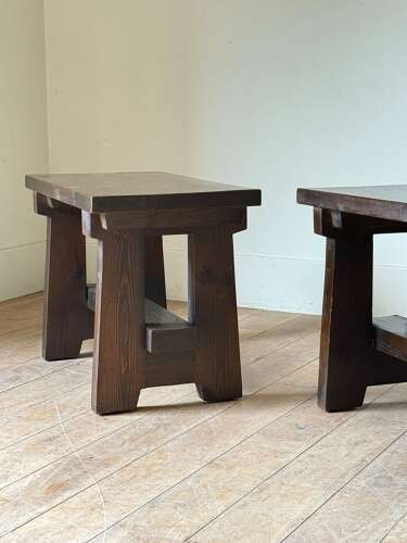 C1970 A Group of Chic French Pine Side Tables - Sold Separately