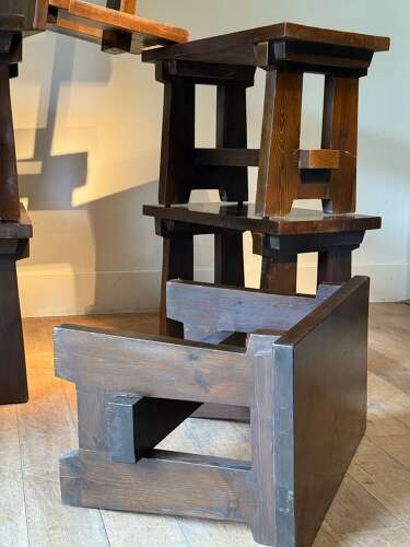 C1970 A Group of Chic French Pine Side Tables - Sold Separately