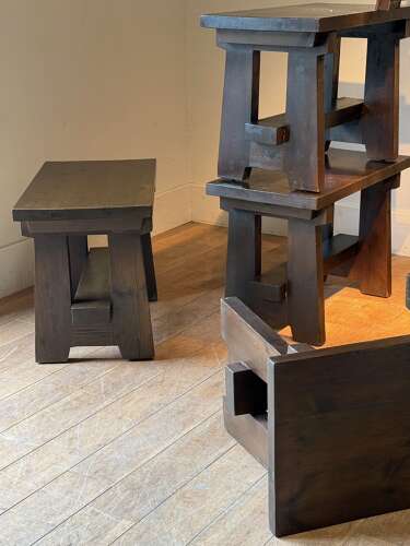 C1970 A Group of Chic French Pine Side Tables - Sold Separately