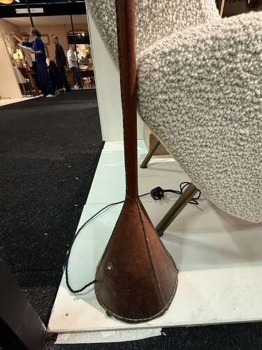 C1960 An Iconic Leather Floor Lamp by Jacques Adnet for Valenti