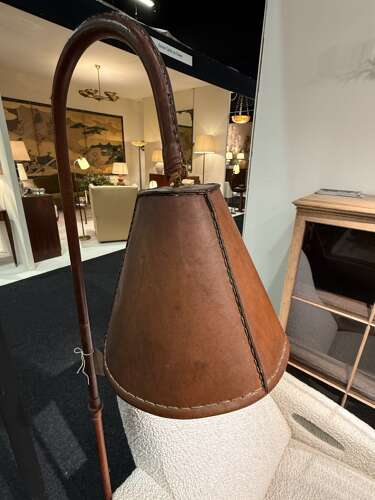 C1960 An Iconic Leather Floor Lamp by Jacques Adnet for Valenti