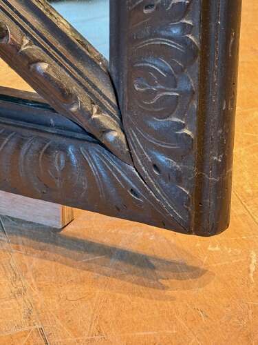C1850 A French Segmented Oak Cushion Mirror