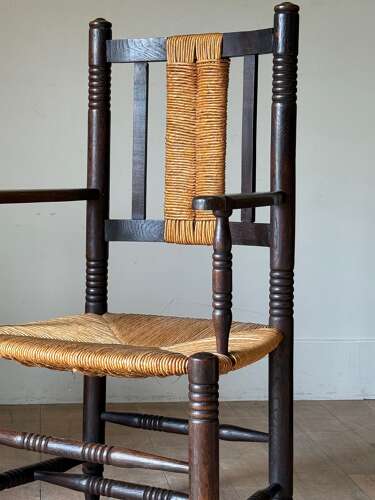 C1940 A Set Of 6 French Dudouyt Style Oak Dining Chairs