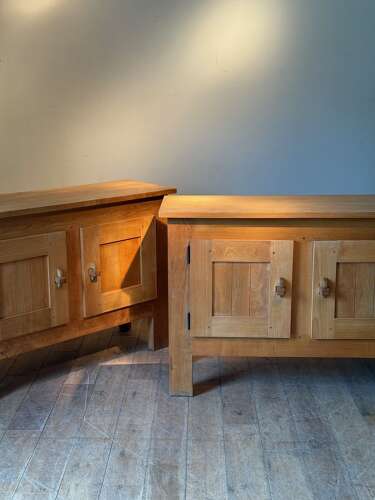 C1970 A Pair Of Chestnut Buffets By Artisans Et Paysans De Lozere