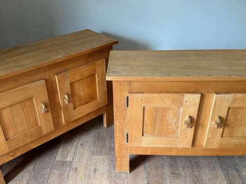 C1970 A Pair Of Chestnut Buffets By Artisans Et Paysans De Lozere