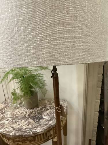 C1960 An Italian Brass & Leather Telescopic Floor Lamp By Gino Sarfatti