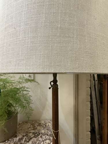 C1960 An Italian Brass & Leather Telescopic Floor Lamp By Gino Sarfatti