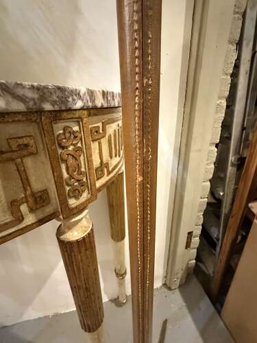 C1960 An Italian Brass & Leather Telescopic Floor Lamp By Gino Sarfatti