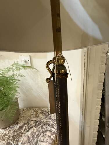 C1960 An Italian Brass & Leather Telescopic Floor Lamp By Gino Sarfatti