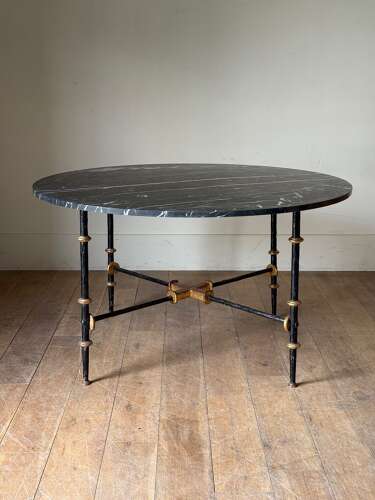 C1960 A Spanish Iron & Gilt Iron Marble Top Gueridon