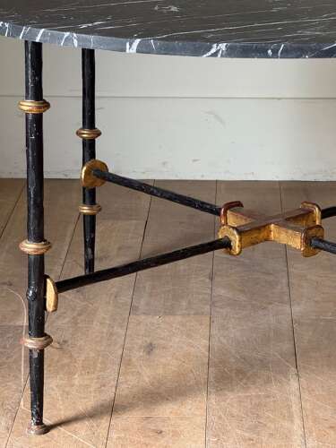 C1960 A Spanish Iron & Gilt Iron Marble Top Gueridon