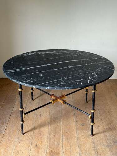 C1960 A Spanish Iron & Gilt Iron Marble Top Gueridon