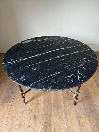 C1960 A Spanish Iron & Gilt Iron Marble Top Gueridon