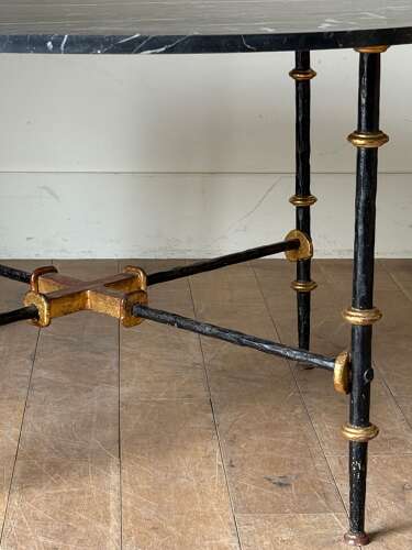 C1960 A Spanish Iron & Gilt Iron Marble Top Gueridon