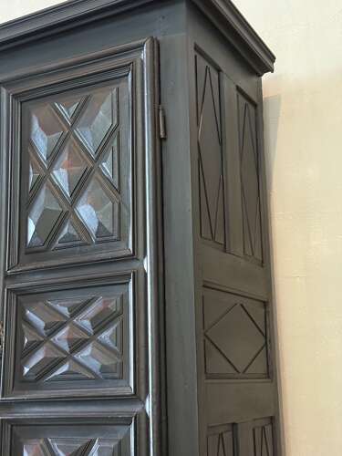 C1770 A French Carved Geometric 2 Door Walnut Armour