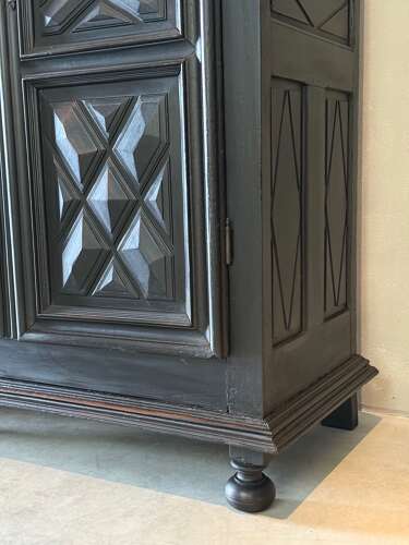 C1770 A French Carved Geometric 2 Door Walnut Armour