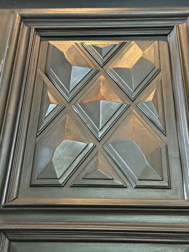 C1770 A French Carved Geometric 2 Door Walnut Armour