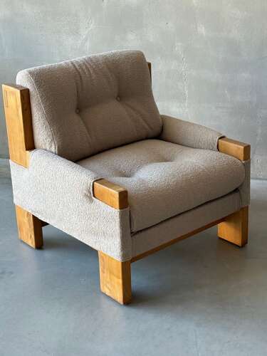 C1970 A Stylish Pair of French Armchairs by Maison Regain