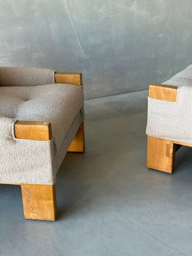 C1970 A Stylish Pair of French Armchairs by Maison Regain