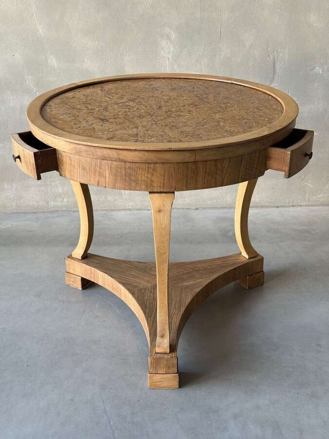 C1840 A Wonderful Italian Walnut Gueridon with 3 drawers