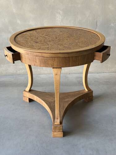 C1840 A Wonderful Italian Walnut Gueridon with 3 drawers