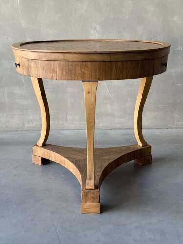 C1840 A Wonderful Italian Walnut Gueridon with 3 drawers