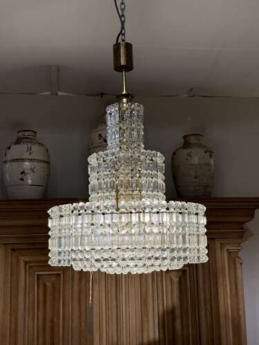 C1960 An Italian Crystal Panel Chandelier