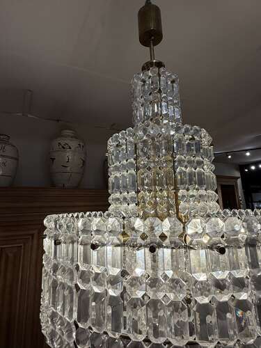 C1960 An Italian Crystal Panel Chandelier